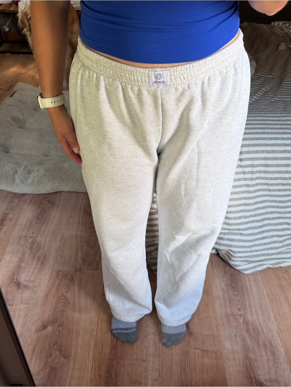 PARKE Wife Leg Boxer Sweatpants with Elastic Waistband